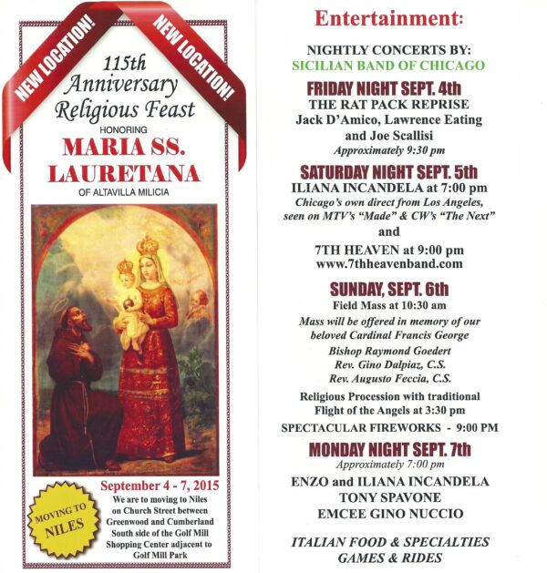 THE ITALIAN FEAST OF MARIA SS LAURETANA